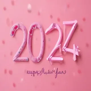 pink happy new year 2024
