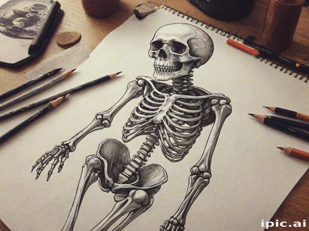 creative skeleton drawings
