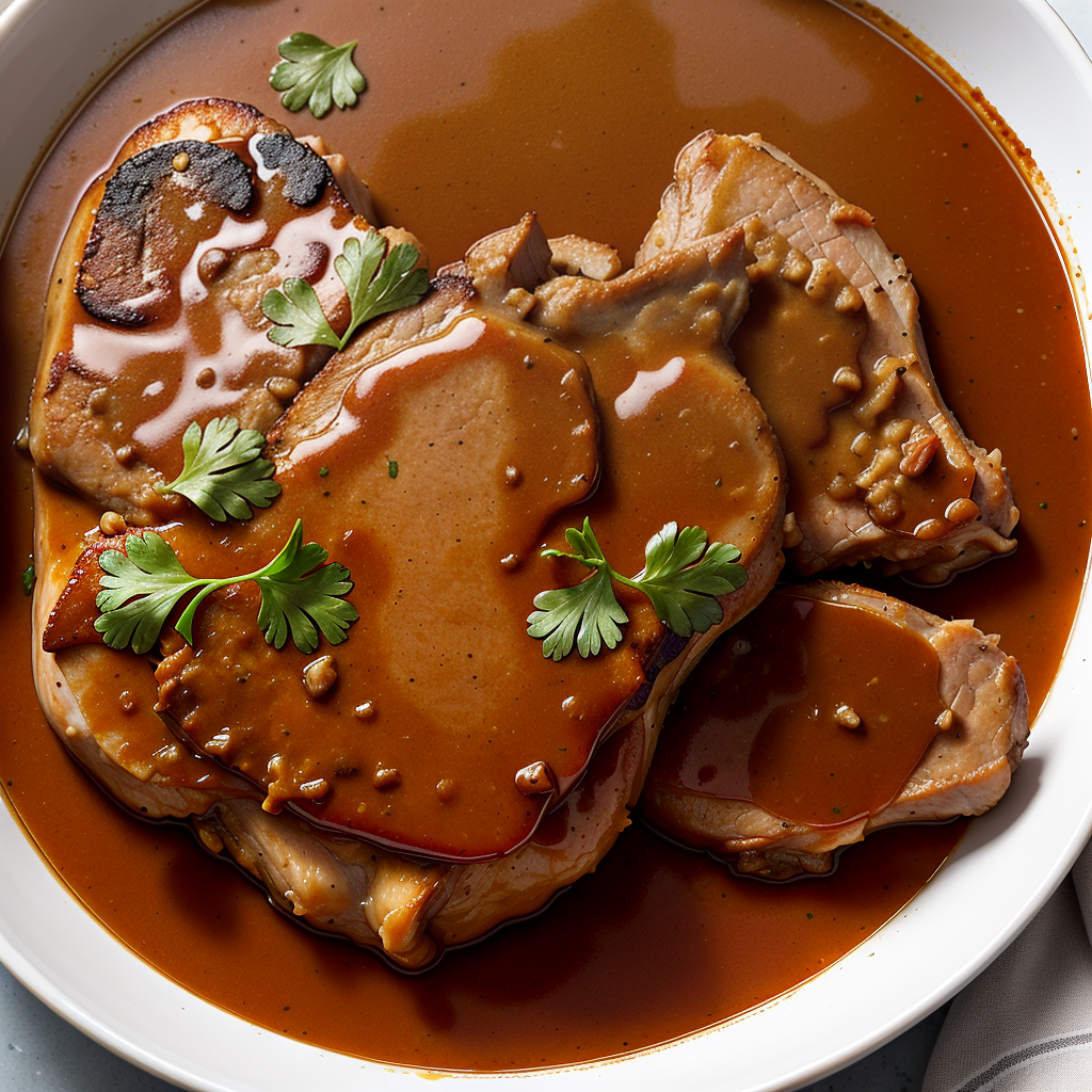 smothered pork chops in brown gravy