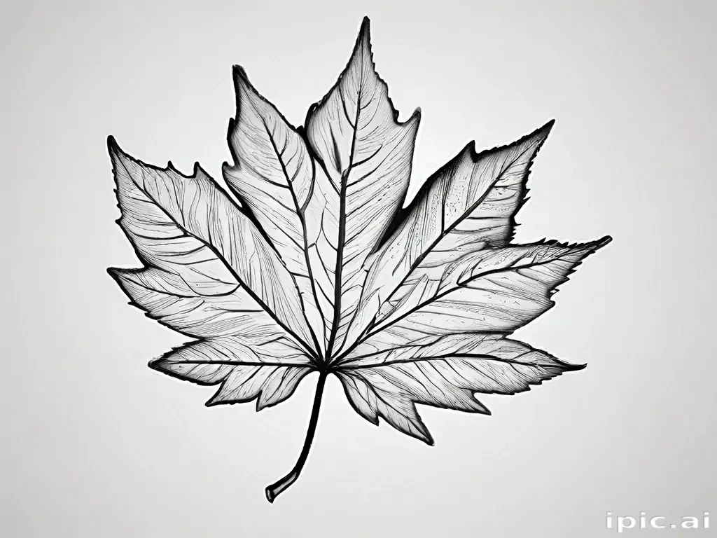 leaf clip art black and white