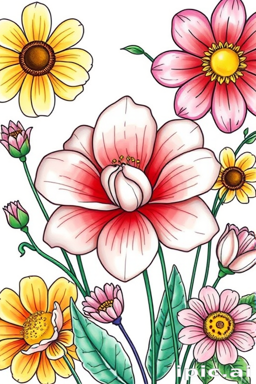 flowers to draw in color