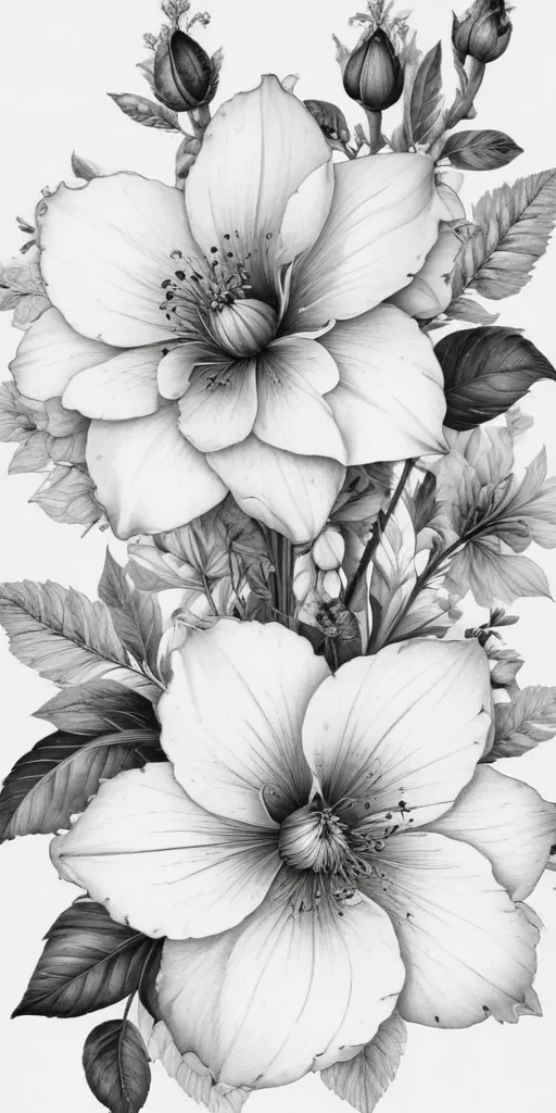 flower clip art black and white
