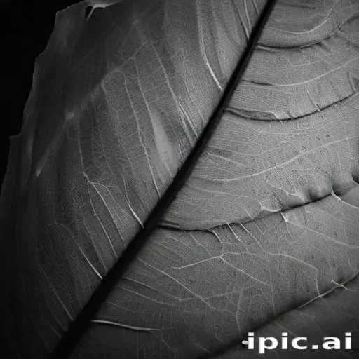 leaf in black and white