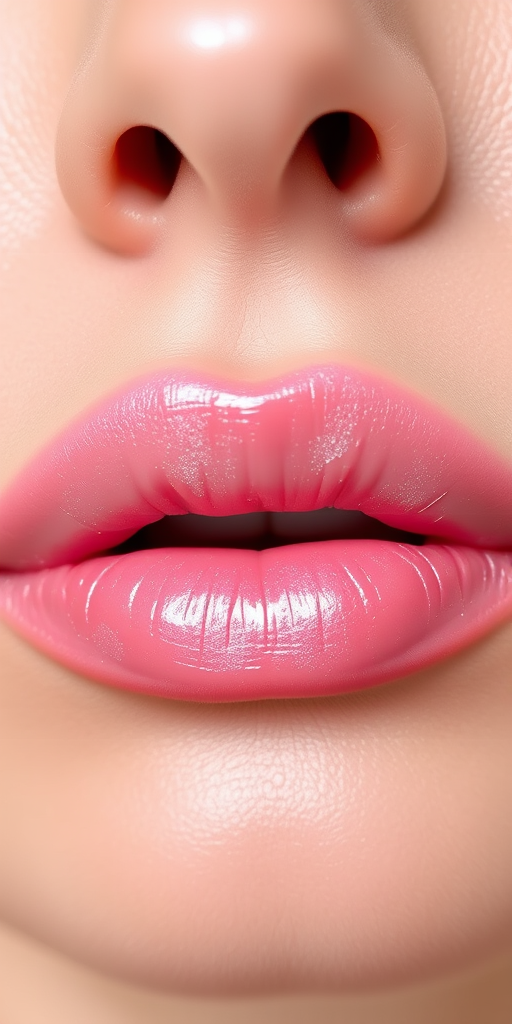 Romantic "Blossom Breeze" lip design incorporates a delicate pink base with a sheer, iridescent overlay, mimicking the soft petals of cherry blossoms and adding a touch of springtime whimsy