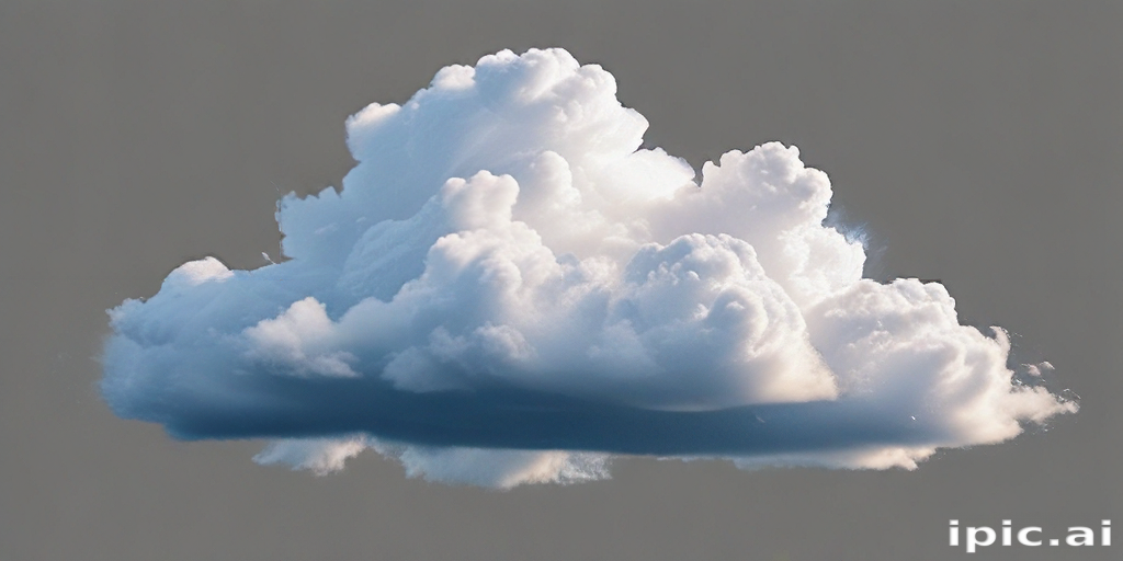 A Fluffy White Cloud Floating Gracefully Against a Soft Gray Sky