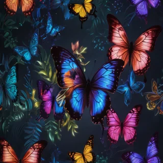 neon butterfly wallpaper