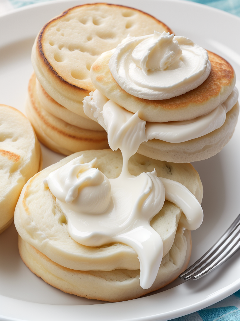 cream cheese on english muffin