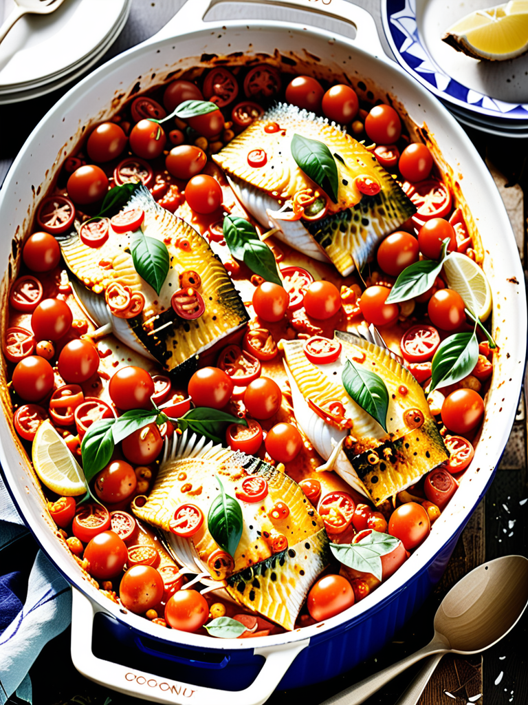 coconut fish and tomato bake