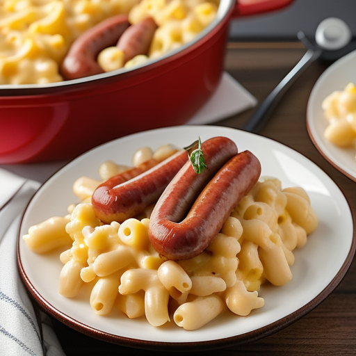 smoked sausage and mac n cheese
