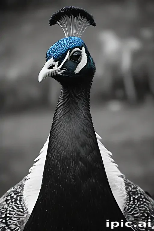 peacock black and white