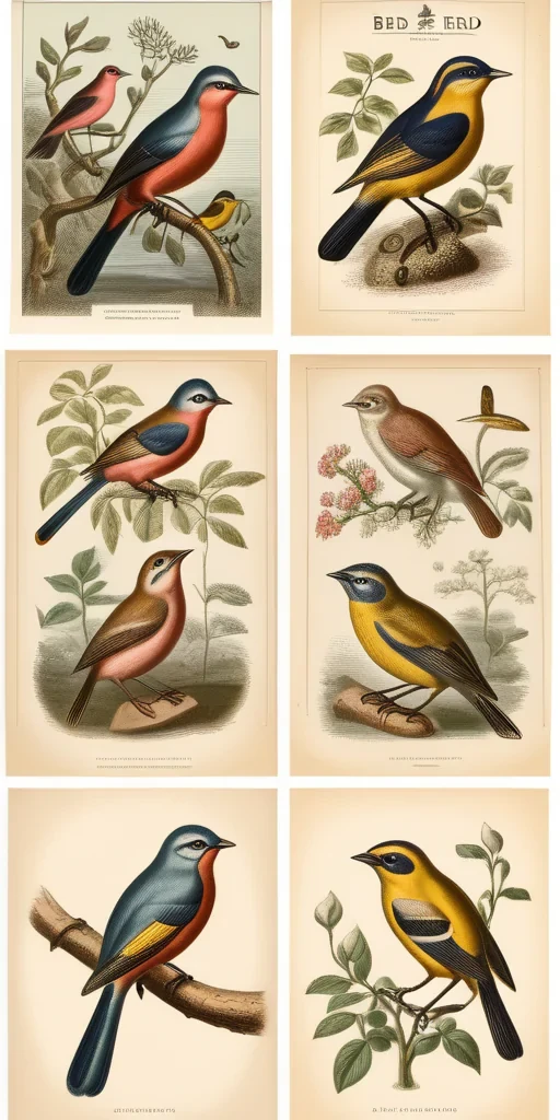 vintage bird illustrations