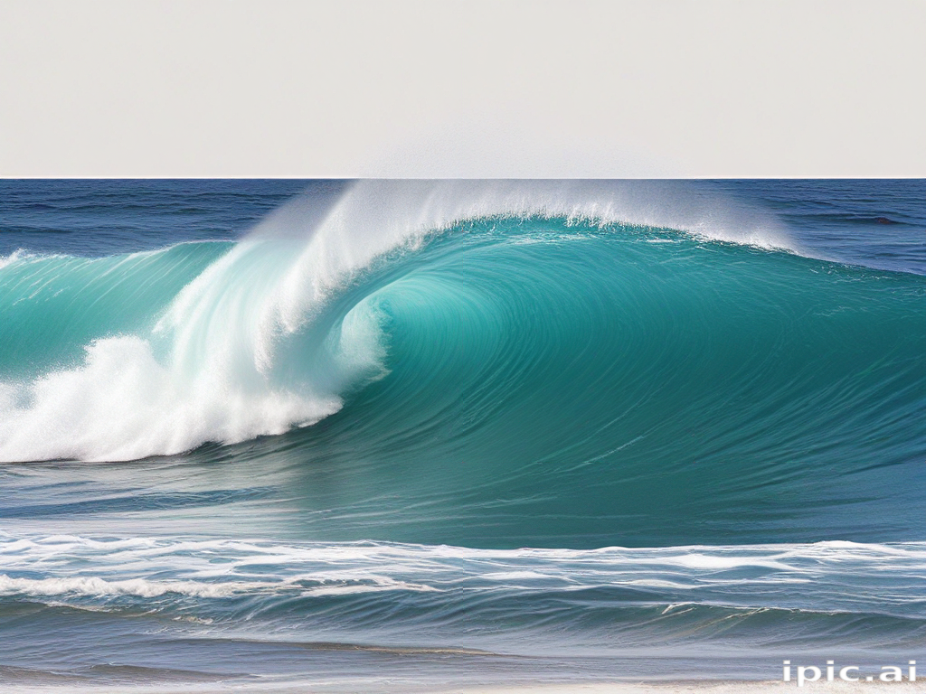 Majestic Ocean Waves Crashing Against the Shore Under a Clear Sky