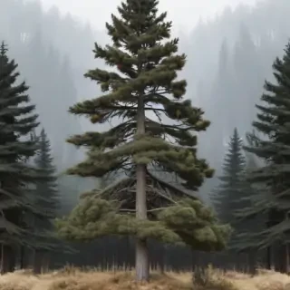 black and white pine tree clipart