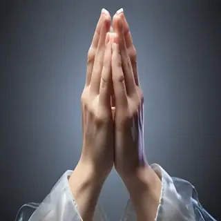 transparent praying hands