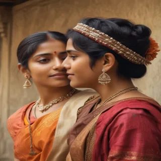 indian son with mom
