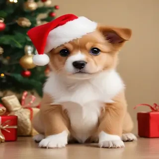 cute christmas dog wallpaper