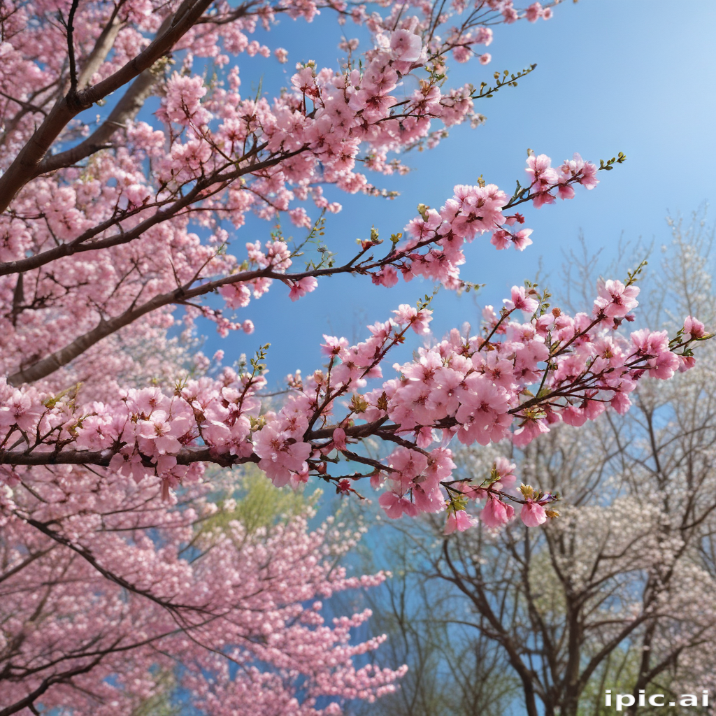 Delicate Cherry Blossom Branches Adorned with Vibrant Pink Flowers ...