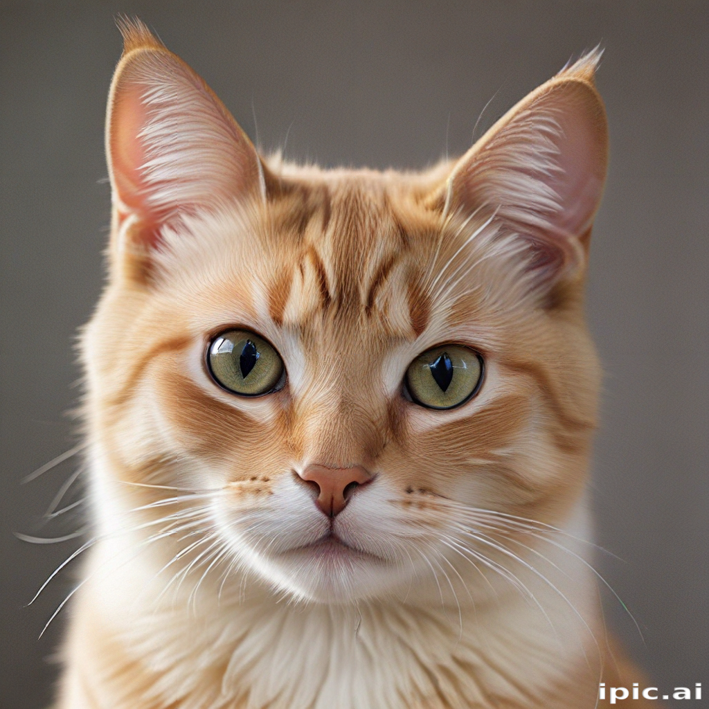 Close-Up Portrait of an Adorable Orange Tabby Cat with Striking Eyes