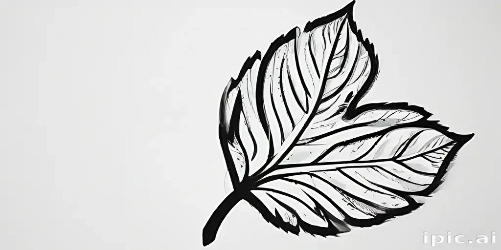 leaf clip art black and white