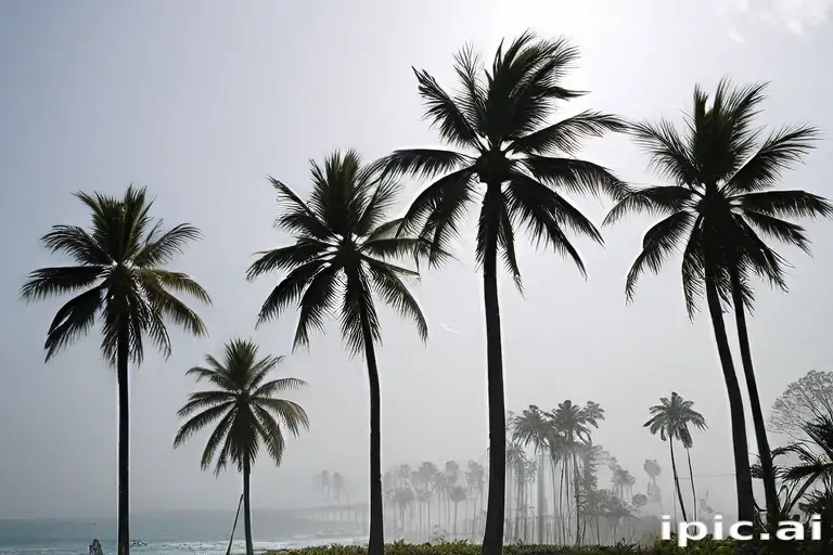 transparent palm trees