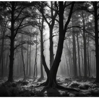 forest clipart black and white