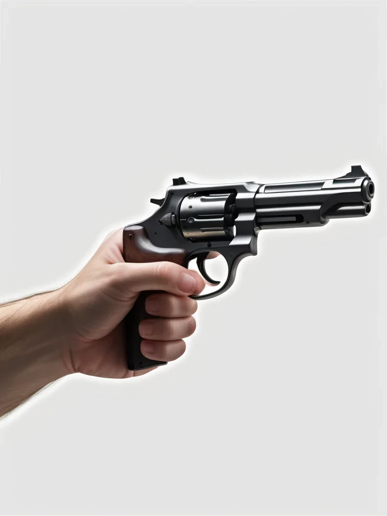 hand with gun transparent