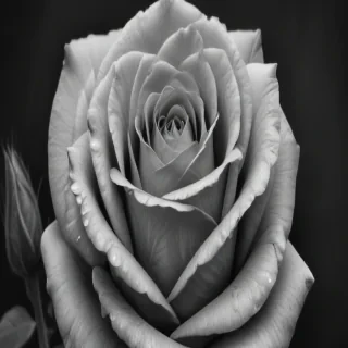 rose drawing black and white