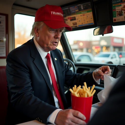 donald trump working at mcdonalds drive thru