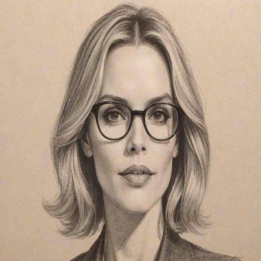 Bewitching Leslie Bibb, pencil sketch, portrait of Superb woman 1977s in glasses, hair style beatnik, outline, clear lines, fine lines, 8k