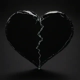 broken heart black background