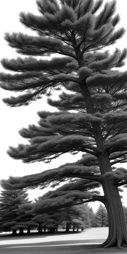 pine tree black and white clipart