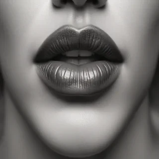lips black and white clipart