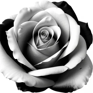 rose black and white clipart