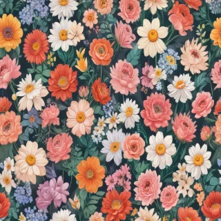cartoon flowers aesthetic