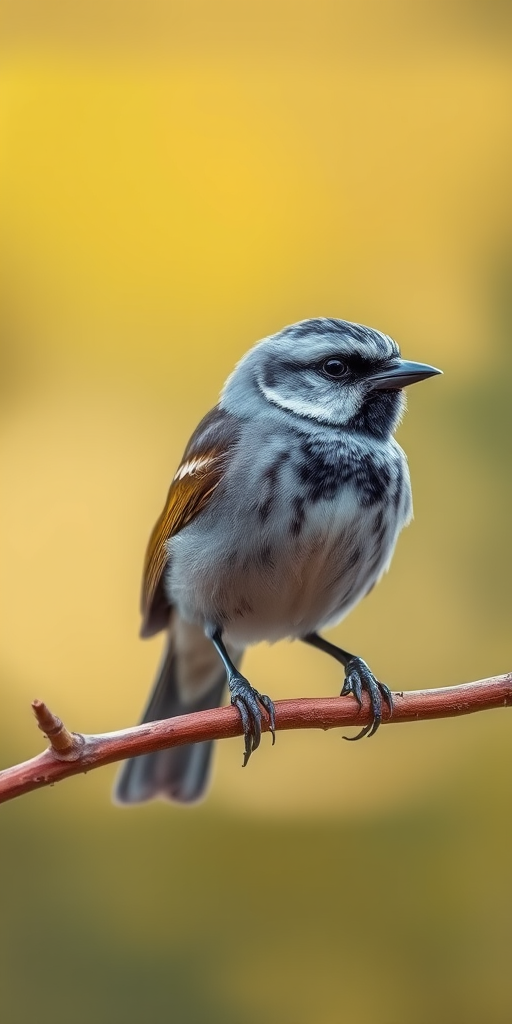 Capture a sharp, detailed image of a bird perched on a branch with a soft, blurred background; settings: aperture f/4, shutter speed 1/500s, ISO 200; view: close-up; style: natural light; type: DSLR.