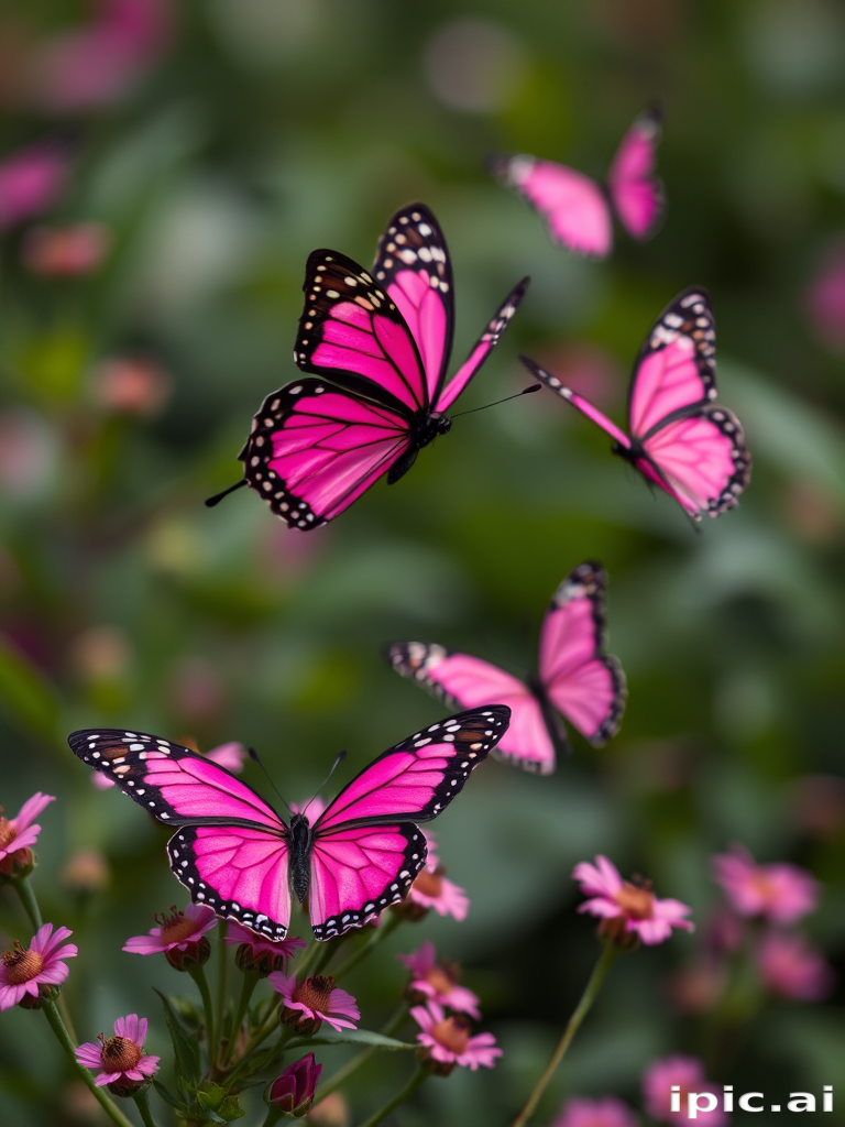 images of pink butterflies