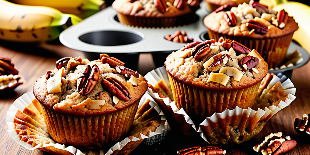 banana and pecan nut muffins