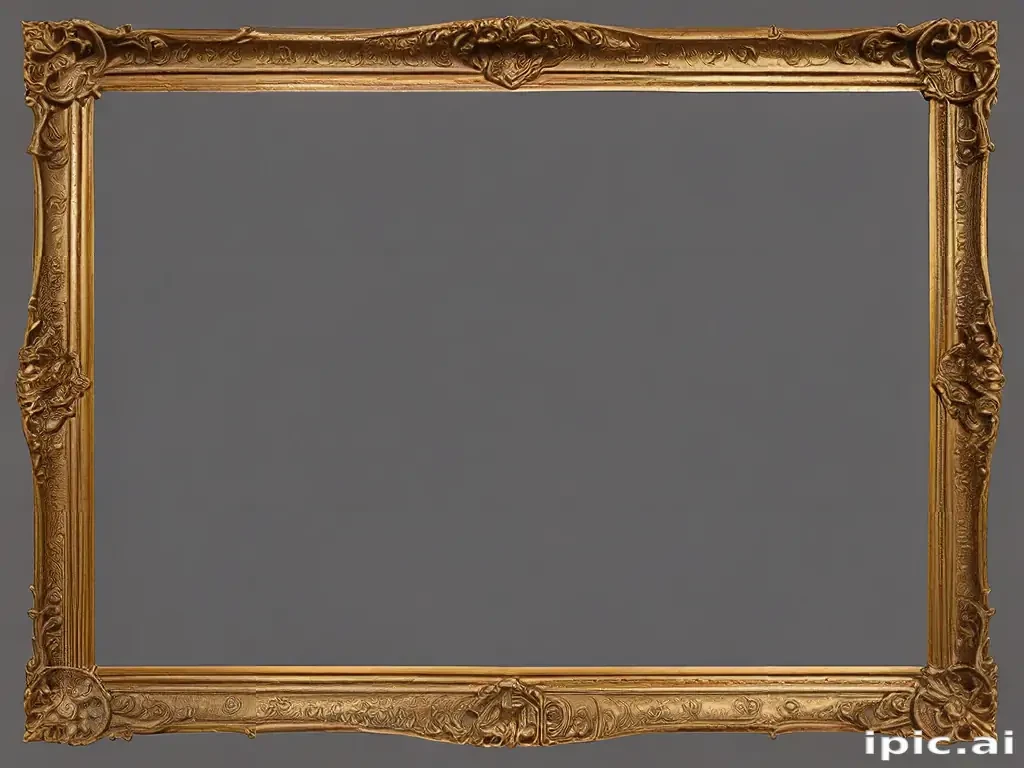 rectangle golden frame png