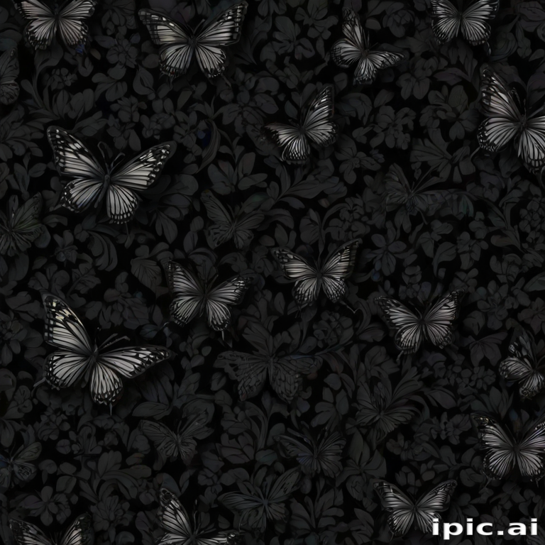 black wallpaper butterfly