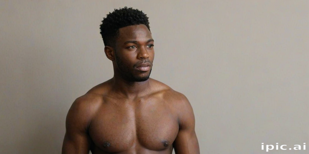 black shirtless man