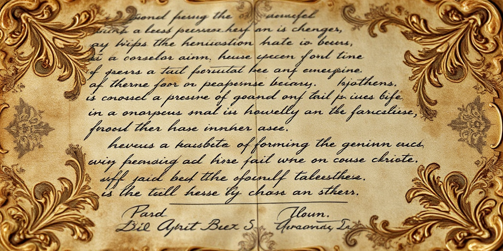 Create an image of aged vintage paper with faded handwriting and ornate patterns, shot with a Canon EOS 5D Mark IV at f/2.8, ISO 100, focal length 50mm, using a soft focus lens for a dreamy effect.