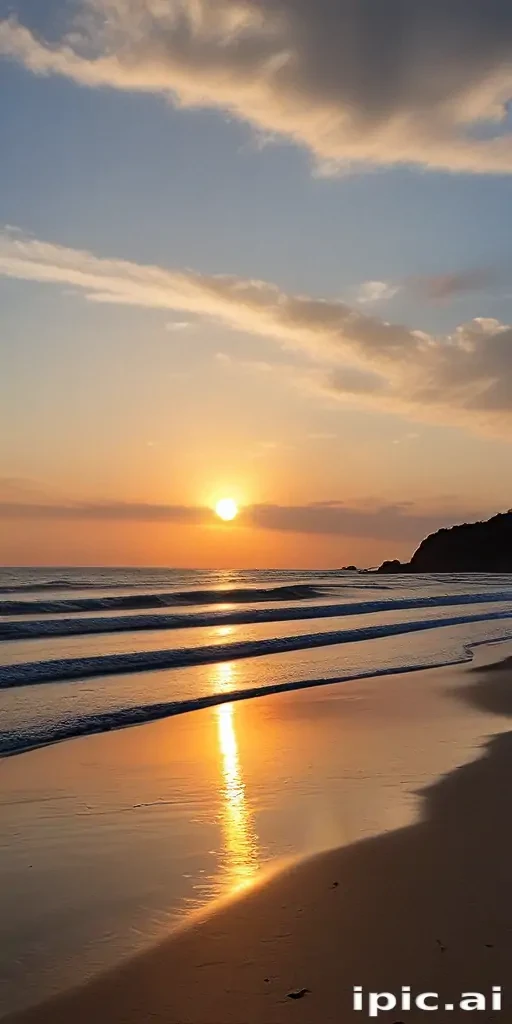sun set on beach