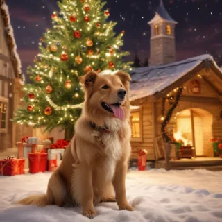 christmas wallpaper dog