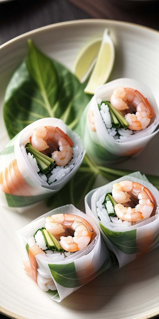 shrimp rolls in rice paper