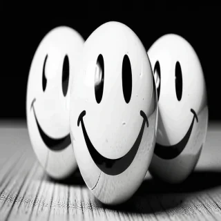 smiley black and white