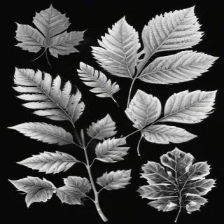leaf clip art black and white