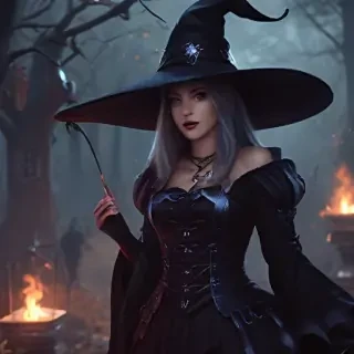 beautiful dark witch fantasy art