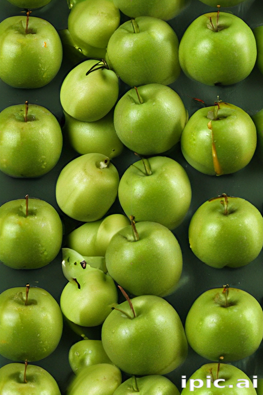 Eclipse Green Apple A Fresh and Vibrant Collection of Glossy Green Apples on Display