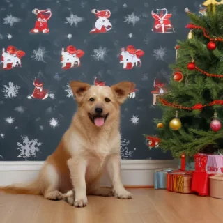 wallpaper christmas dog
