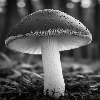 mushroom black and white